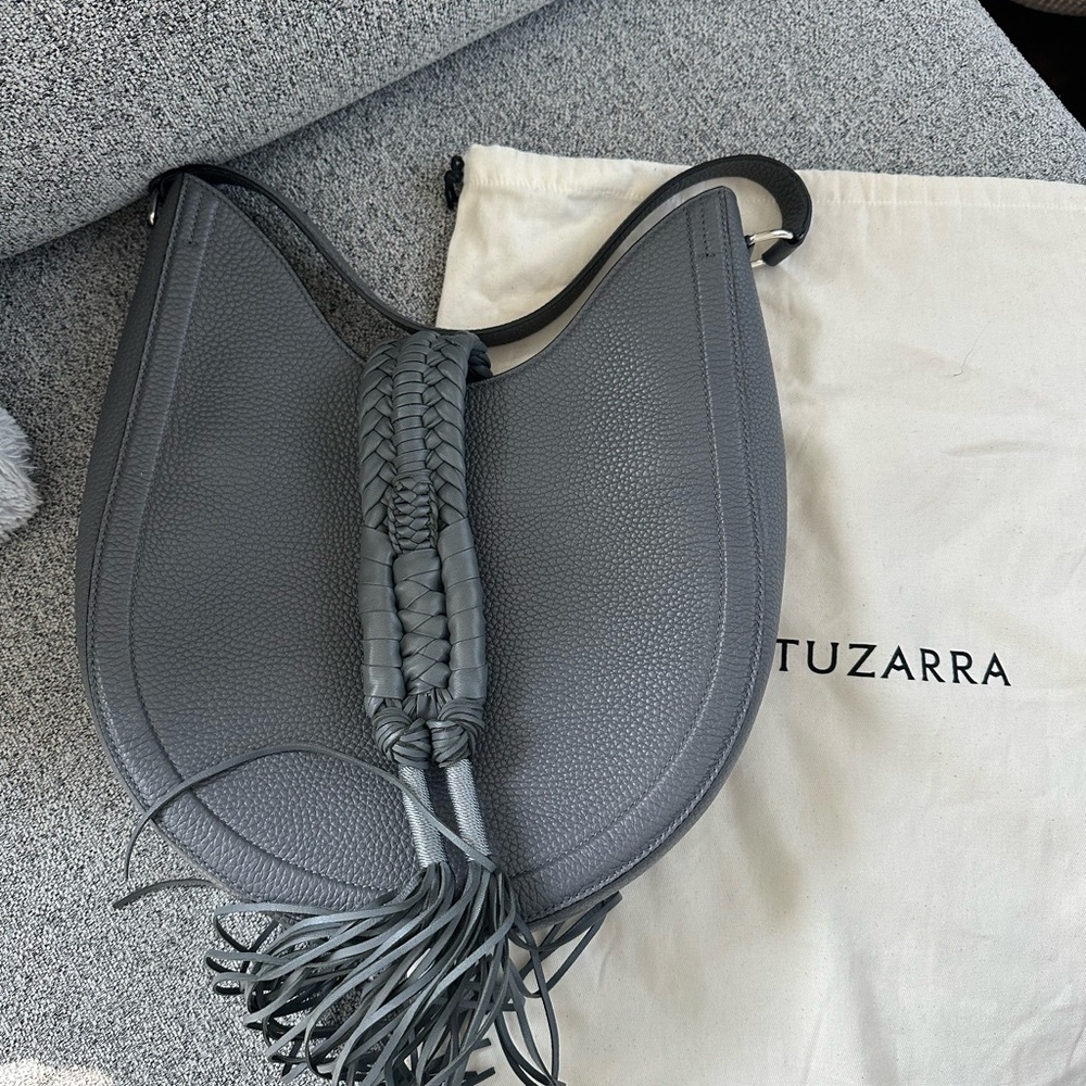 Altuzarra Charcoal Braided Leather Shoulder Bag
